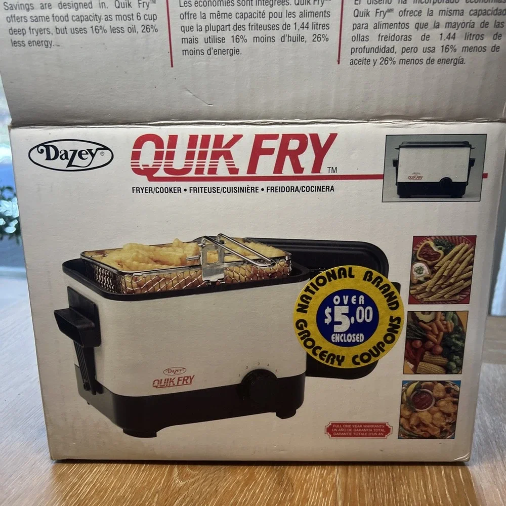 Dazey Quik Fry Fryer Cooker NEW‎ Vintage 22661 Rare HTF